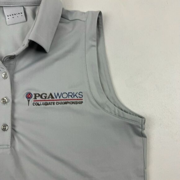 DUNNING GOLF Gray Sleeveless Polo Shirt Tank PGA Works Collegiate Championship S - Picture 6 of 10